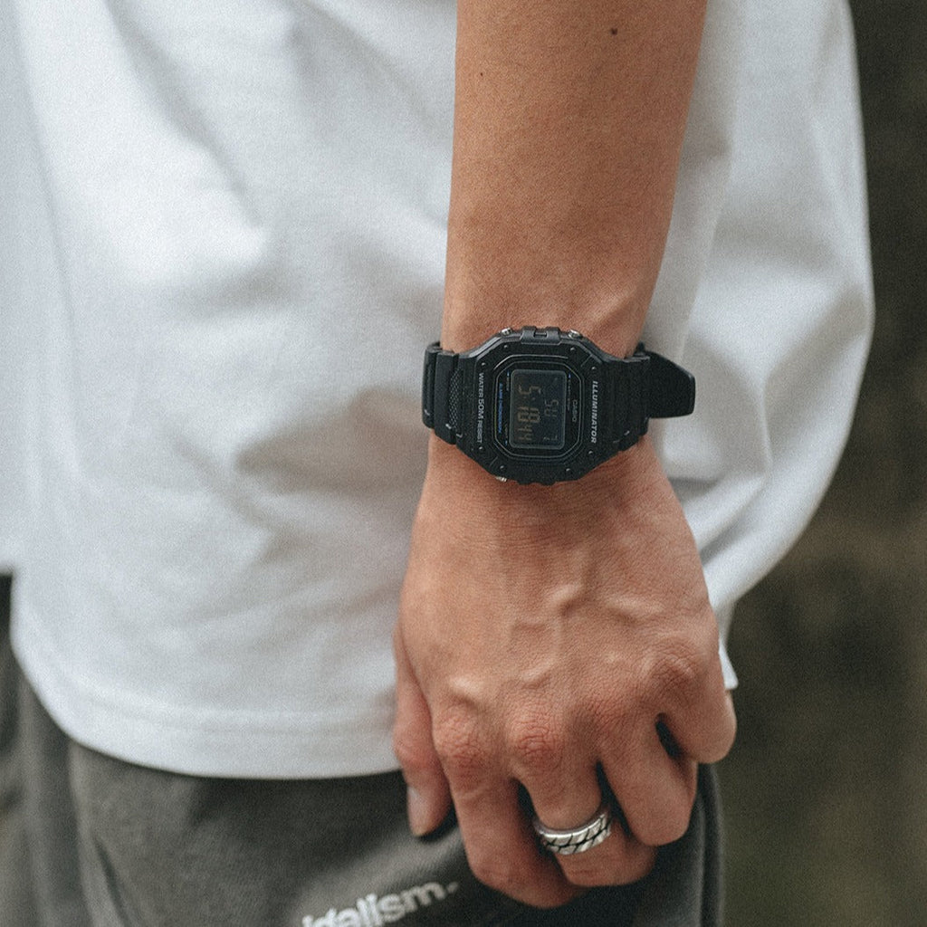 CASIO W-218H-1BVDF SPORTY ELEGANCE - MEN'S BLACK RESIN TIMEPIECE WITH ULTIMATE FUNCTIONALITY