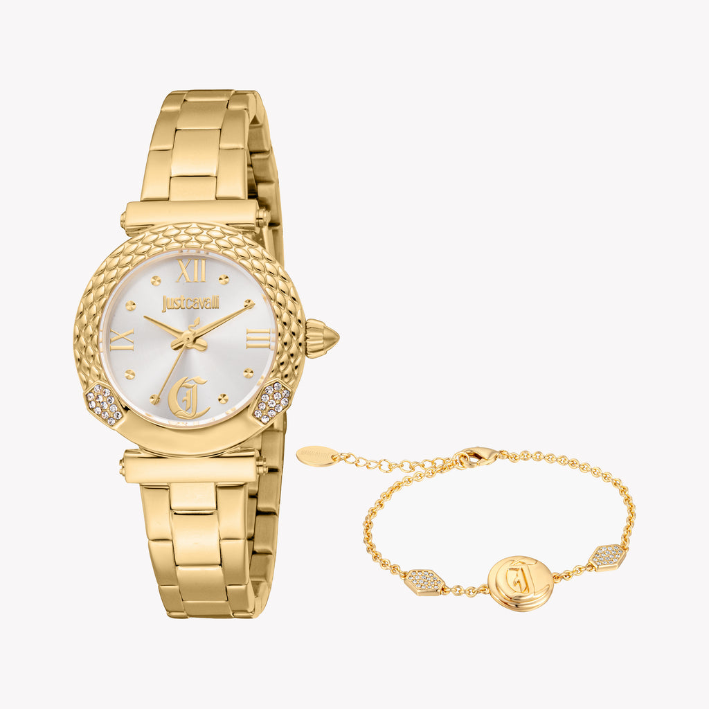 JUST CAVALLI JC1L332M0055 - BOLDLY ELEGANT GOLD & SILVER WOMEN'S WATCH WITH STYLISH SOPHISTICATION