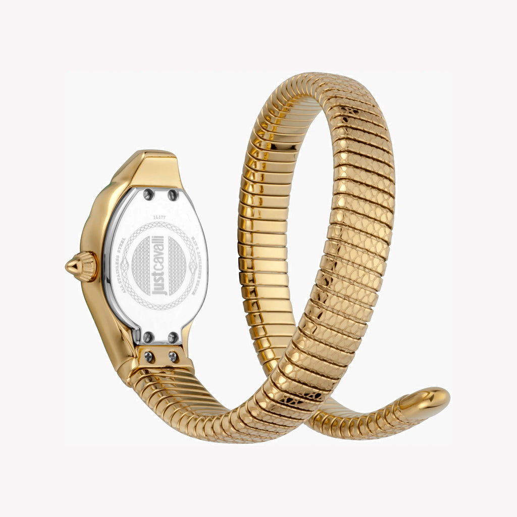 JUST CAVALLI Women's Watch with Gold Stainless Steel Case and Gold Stainless Steel Band