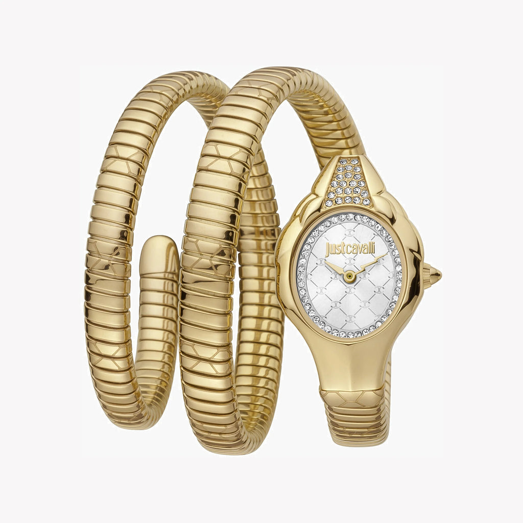 JUST CAVALLI Women's Watch with Gold Stainless Steel Case and Gold Stainless Steel Band
