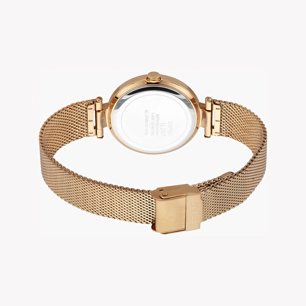 ESPRIT Women's Watch with Rose Gold Stainless Steel Case and Rose Gold Stainless Steel Band
