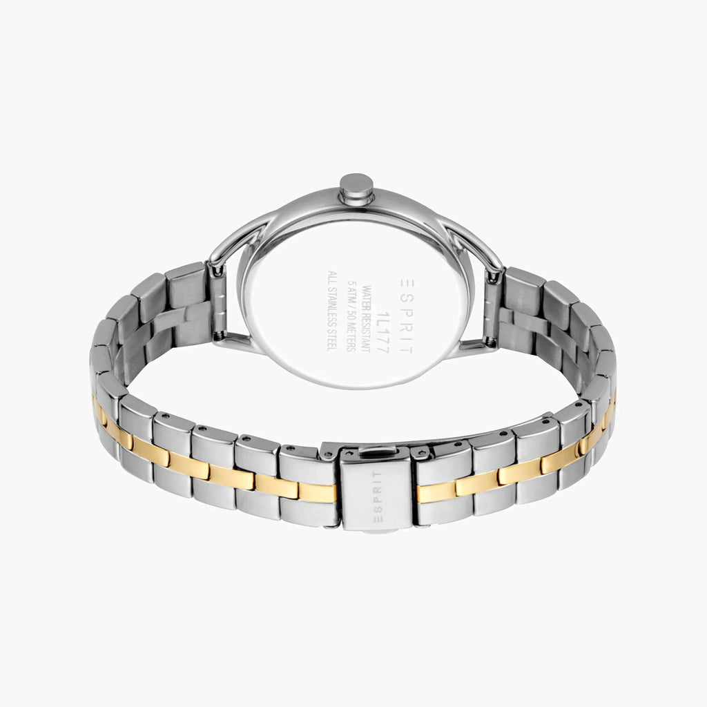 ESPRIT Women's Watch with Silver Stainless Steel Case and Silver & Gold Stainless Steel Band