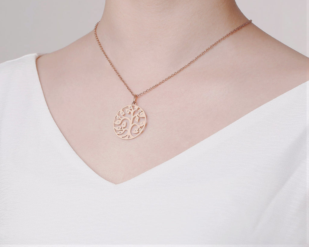 ZINK Women's Rose Gold Stainless Steel Necklace | ZFNL003RGS