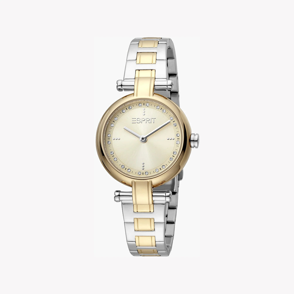ESPRIT Women's Watch with Silver Stainless Steel Case and Silver & Gold Stainless Steel Band