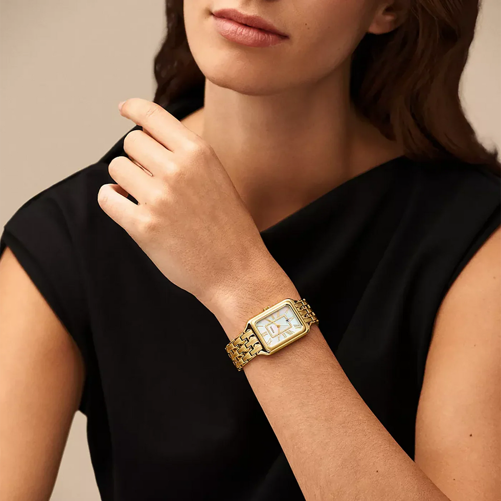 Raquel Three-Hand Date Gold-Tone Stainless Steel Watch ES5304