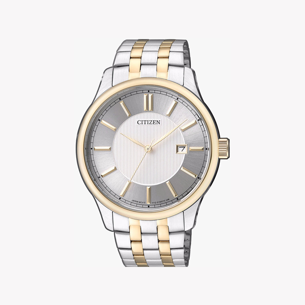 CITIZEN BI1054-55A - BOLD ELEGANCE: The Ultimate Men's Quartz Watch in Gold & Silver
