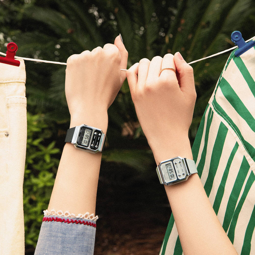 CASIO A100WEF-8ADF SPORTY VERSATILITY - ELEGANT DIGITAL WATCH WITH STAINLESS STEEL BAND & WATER RESISTANCE