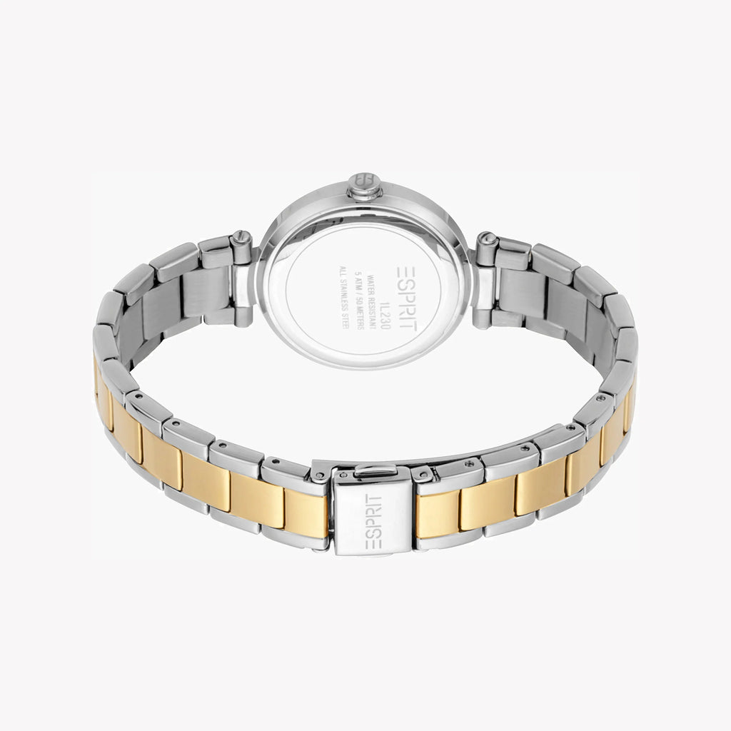 ESPRIT Women's Watch with Silver Stainless Steel Case and Silver & Gold Stainless Steel Band
