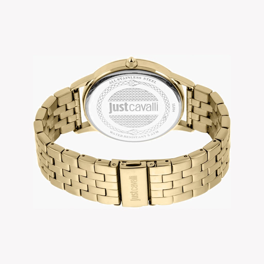 JUST CAVALLI Women's Watch with Gold Stainless Steel Case and Gold Stainless Steel Band