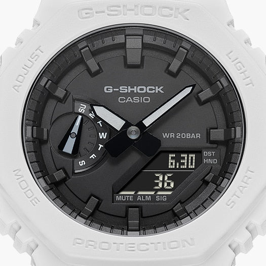 CASIO G-SHOCK GA-2100-7ADR OAK - CHIC RESILIENCE MEN'S WATCH with White Resin Band and Sleek Design