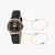 ESPRIT Women's Watch with Rose Gold Stainless Steel Case and Black Leather Band