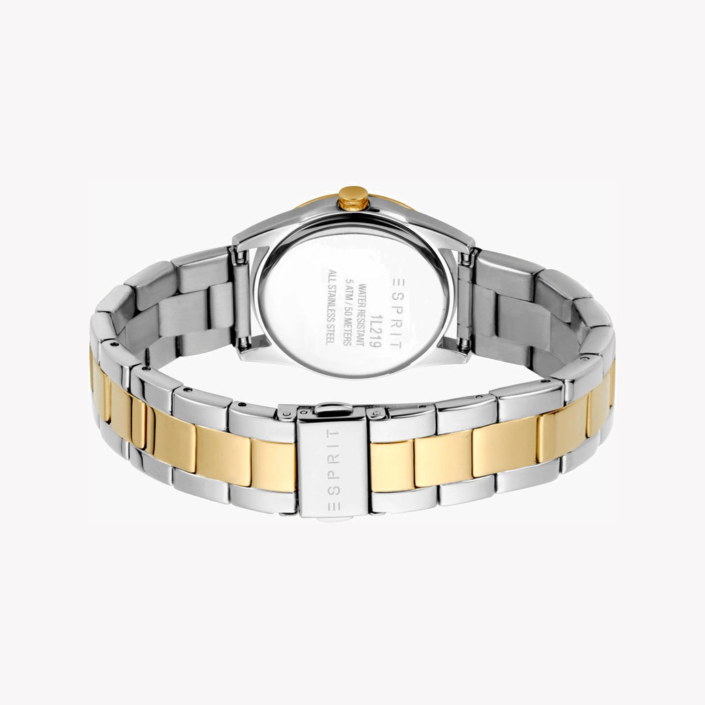 ESPRIT Women's Watch with Silver Stainless Steel Case and Silver & Gold Stainless Steel Band