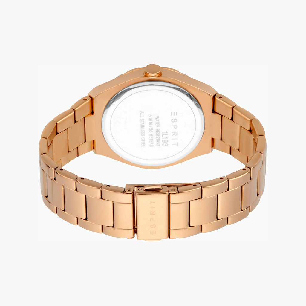 ESPRIT Women's Watch with Rose Gold Stainless Steel Case and Rose Gold Stainless Steel Band