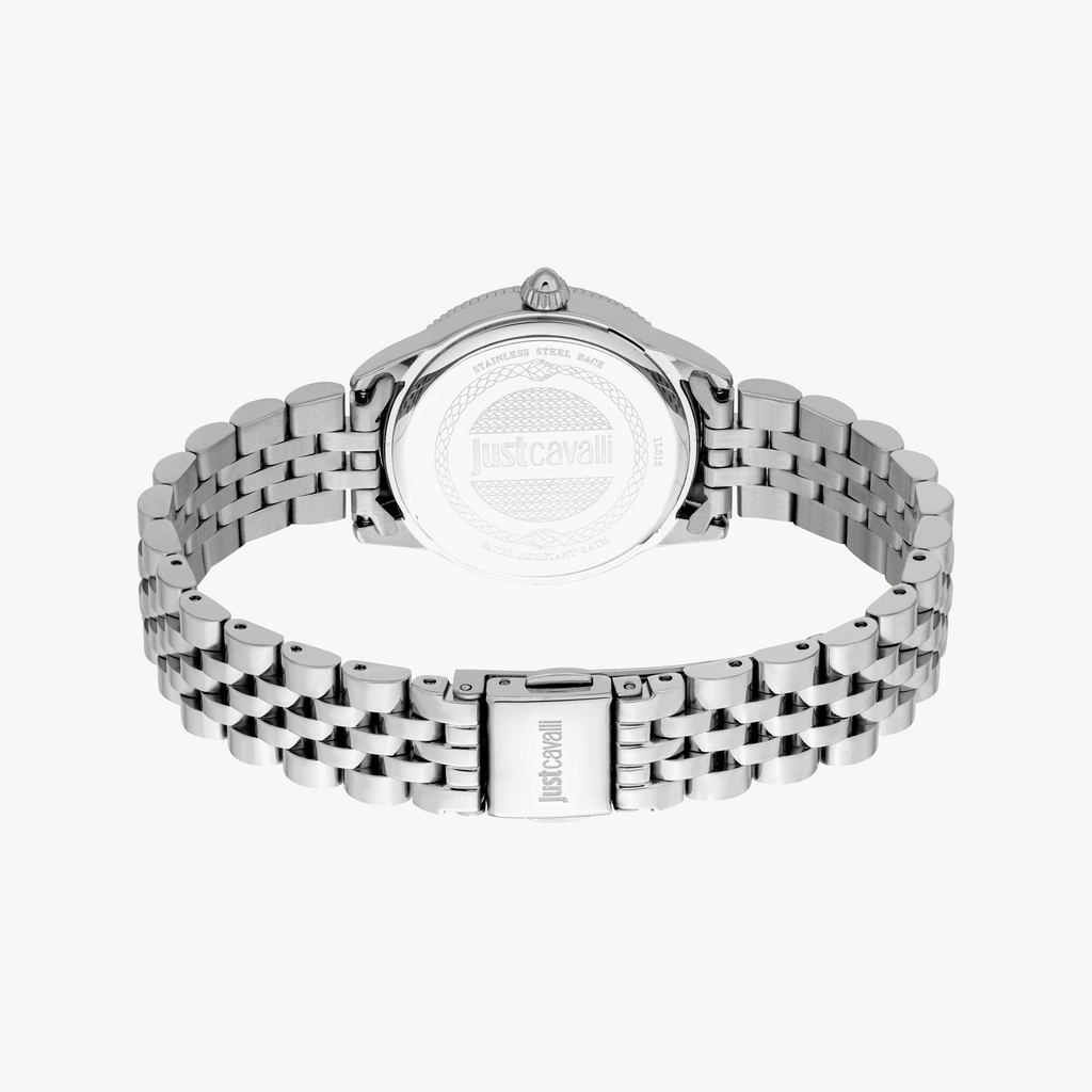 JUST CAVALLI JC1L315M0045 - BOLD SILVER CHARM: Stylish Women's Wristwatch with Sleek Stainless Steel Band