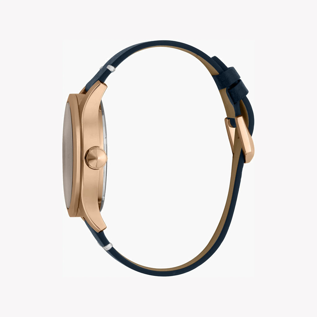 JUST CAVALLI JC1G108L0025 ELEGANT BLUE LEATHER MEN'S TIMEPIECE - ROSE GOLD SOPHISTICATION