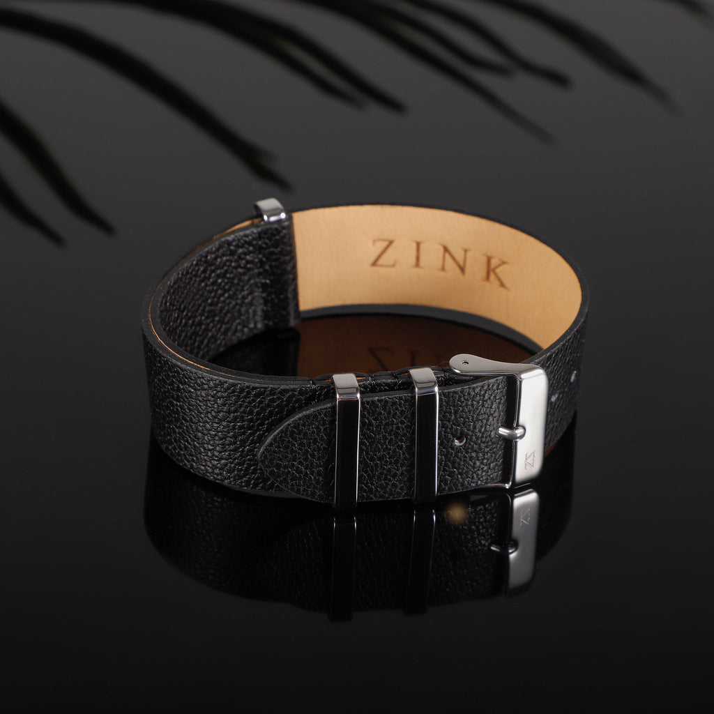 ZLB001BS-24 Zink Textured Genuine Leather Strap Outlet