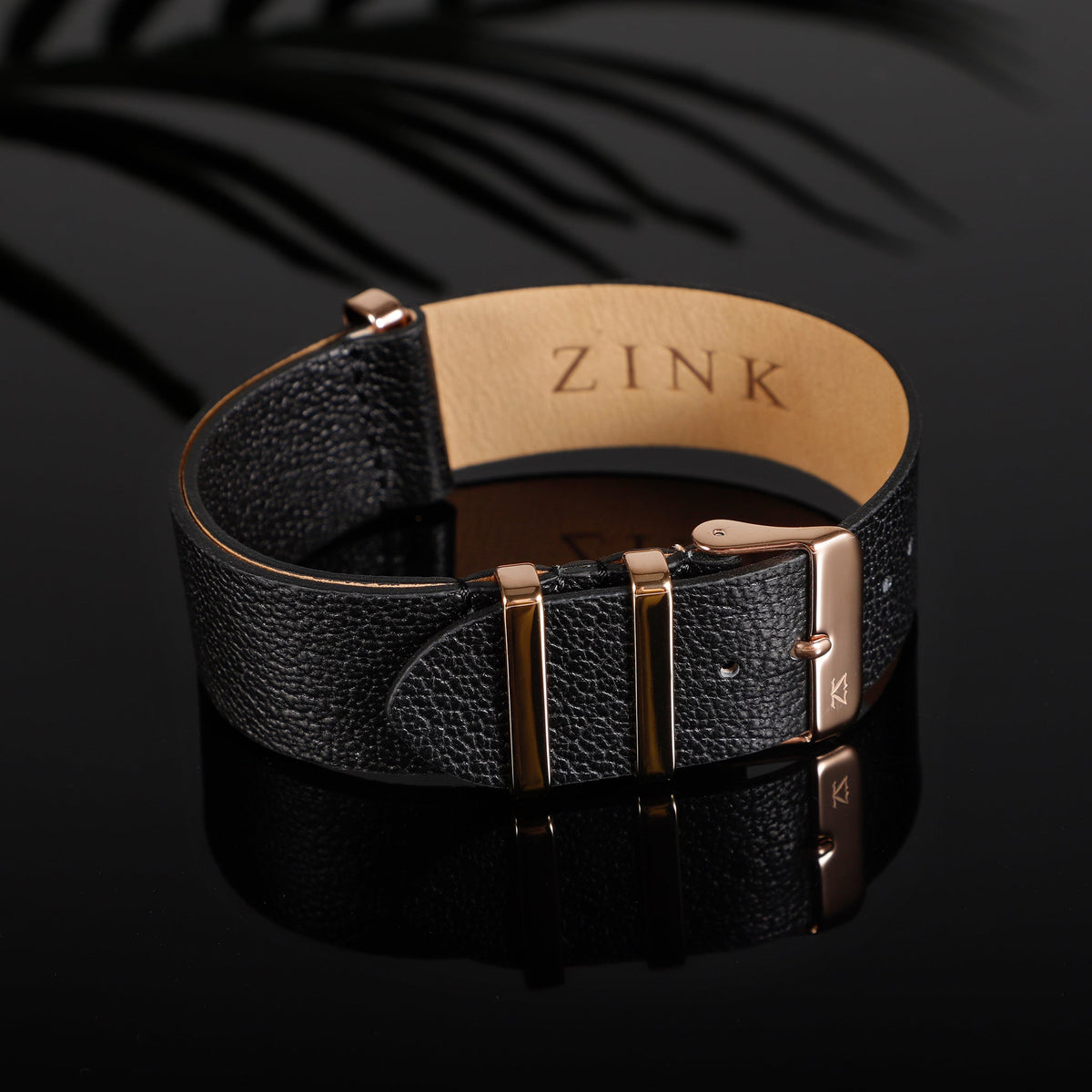 ZLB001BWG Zink Men's Textured Genuine Leather Strap