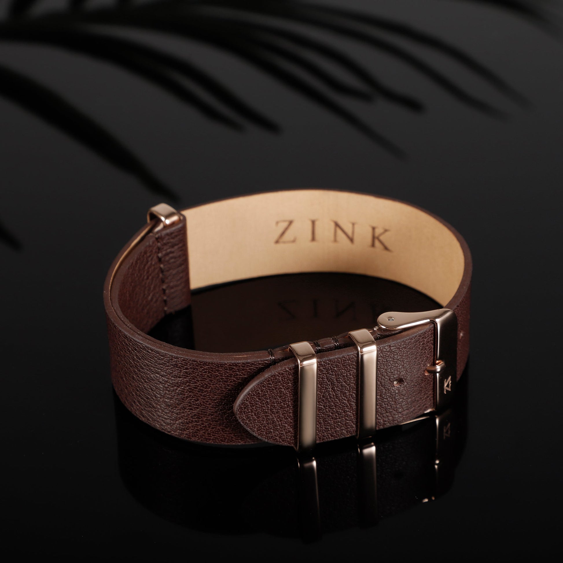 ZLB001BWRG Zink Men's Textured Genuine Leather Strap