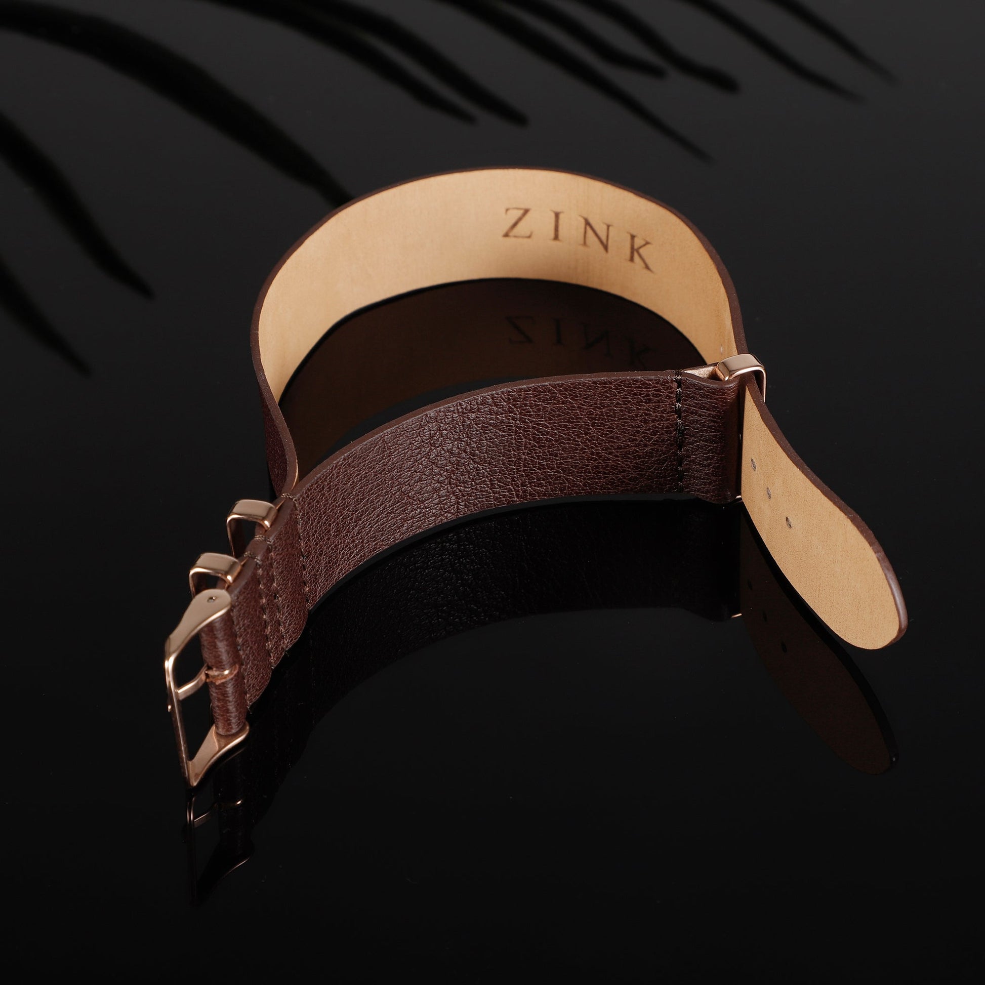 ZLB001BWRG Zink Men's Textured Genuine Leather Strap