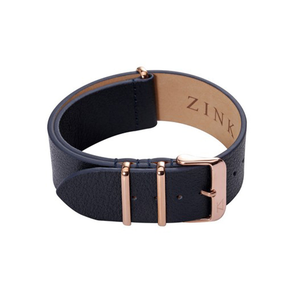 ZLB001DBRG-22 Zink Textured Genuine Leather Strap Outlet