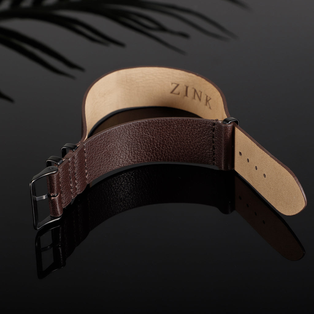 ZLB001DBWB-24 Zink Textured Genuine Leather Strap Outlet