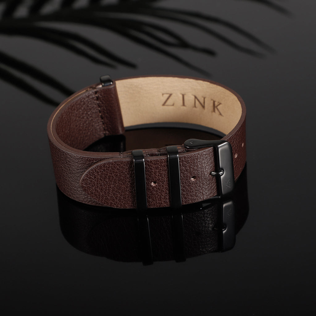 ZLB001DBWB-24 Zink Textured Genuine Leather Strap Outlet