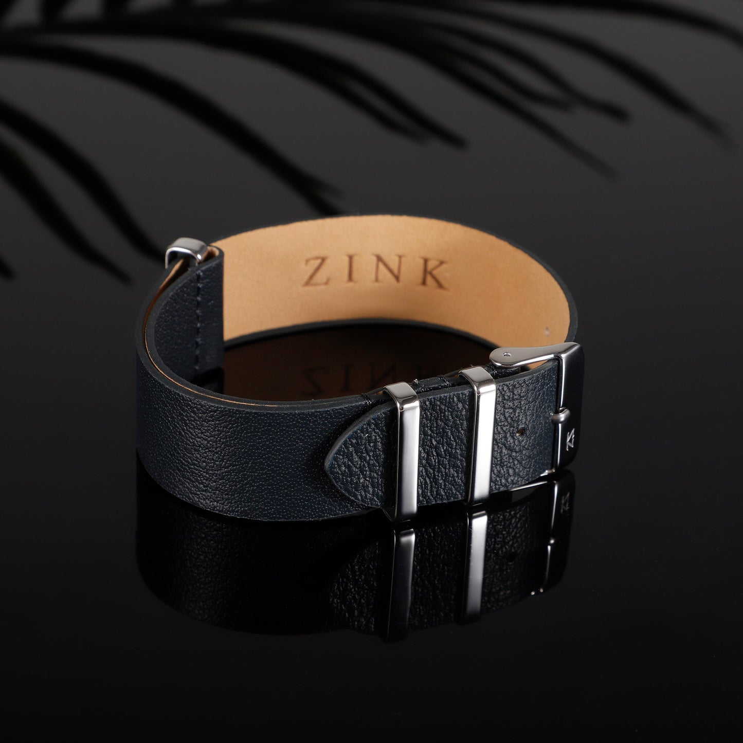 ZLB002DBS Zink Men's Textured Genuine Leather Strap