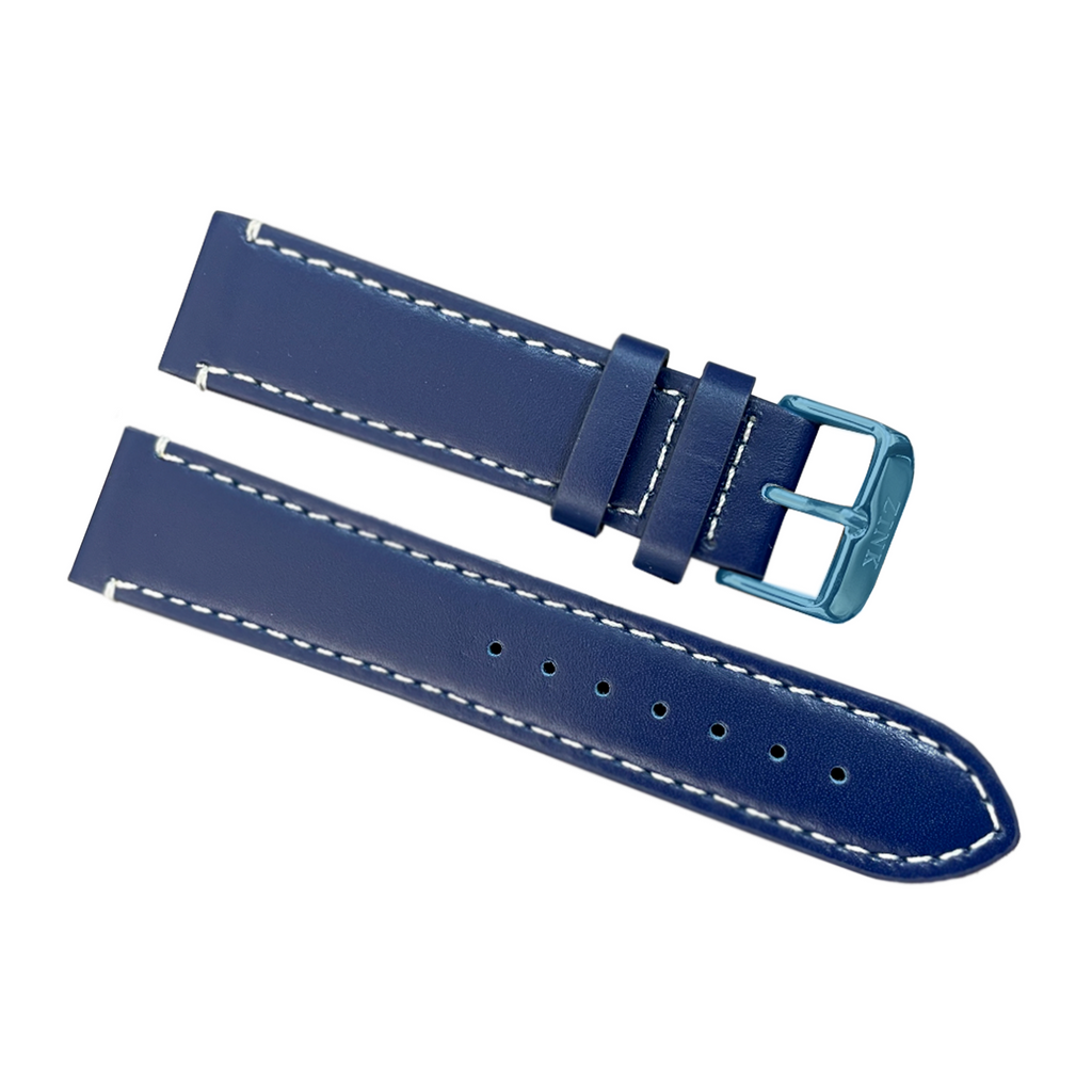 ZLB003BLBL-22 Zink Thick Genuine Leather Strap Outlet