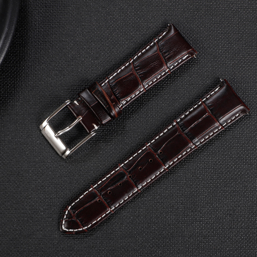 ZLB006DBWS-22 Zink Crocodile Embossed Strap Outlet